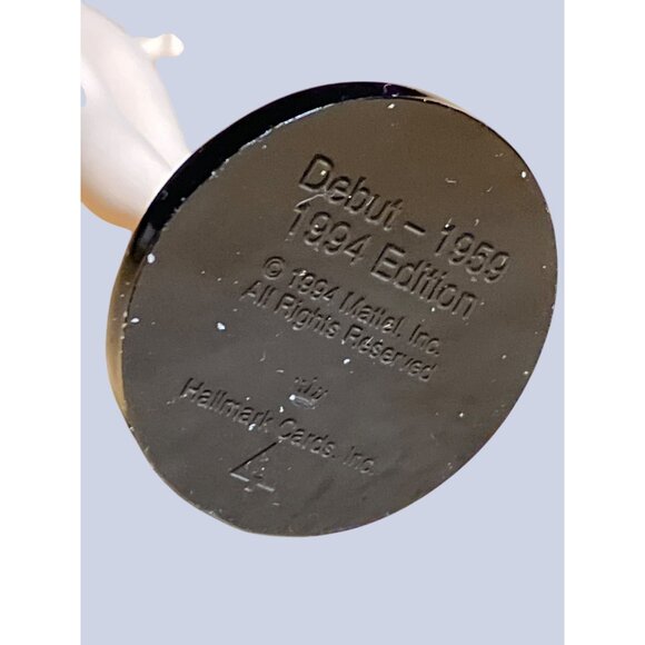 Barbie 1959 Blonde Ponytail Striped Swimsuit Collectible Ornament With Stand - Picture 10 of 15